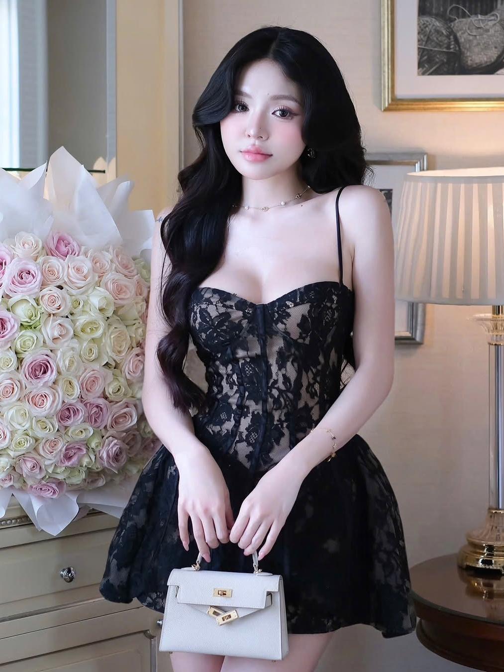 Gloria Lace Bustier A Line Short Dress