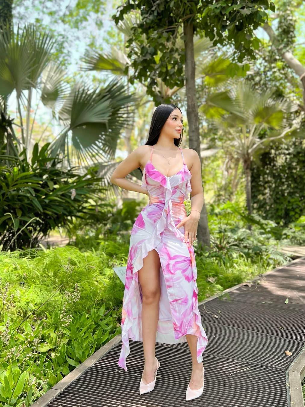 Floral Print Ruffle Frill Maxi Dress