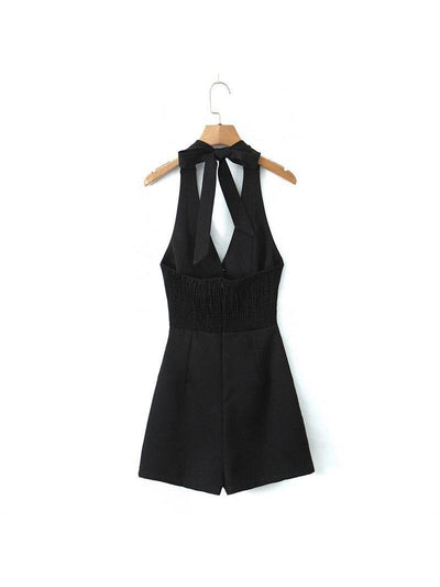 Elizabeth Halterneck Backless Tied Short Dress