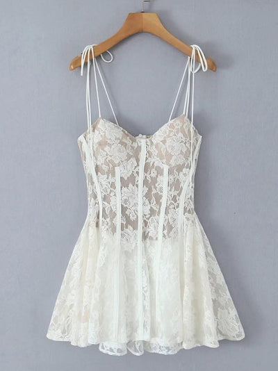 Gloria Lace Bustier A Line Short Dress