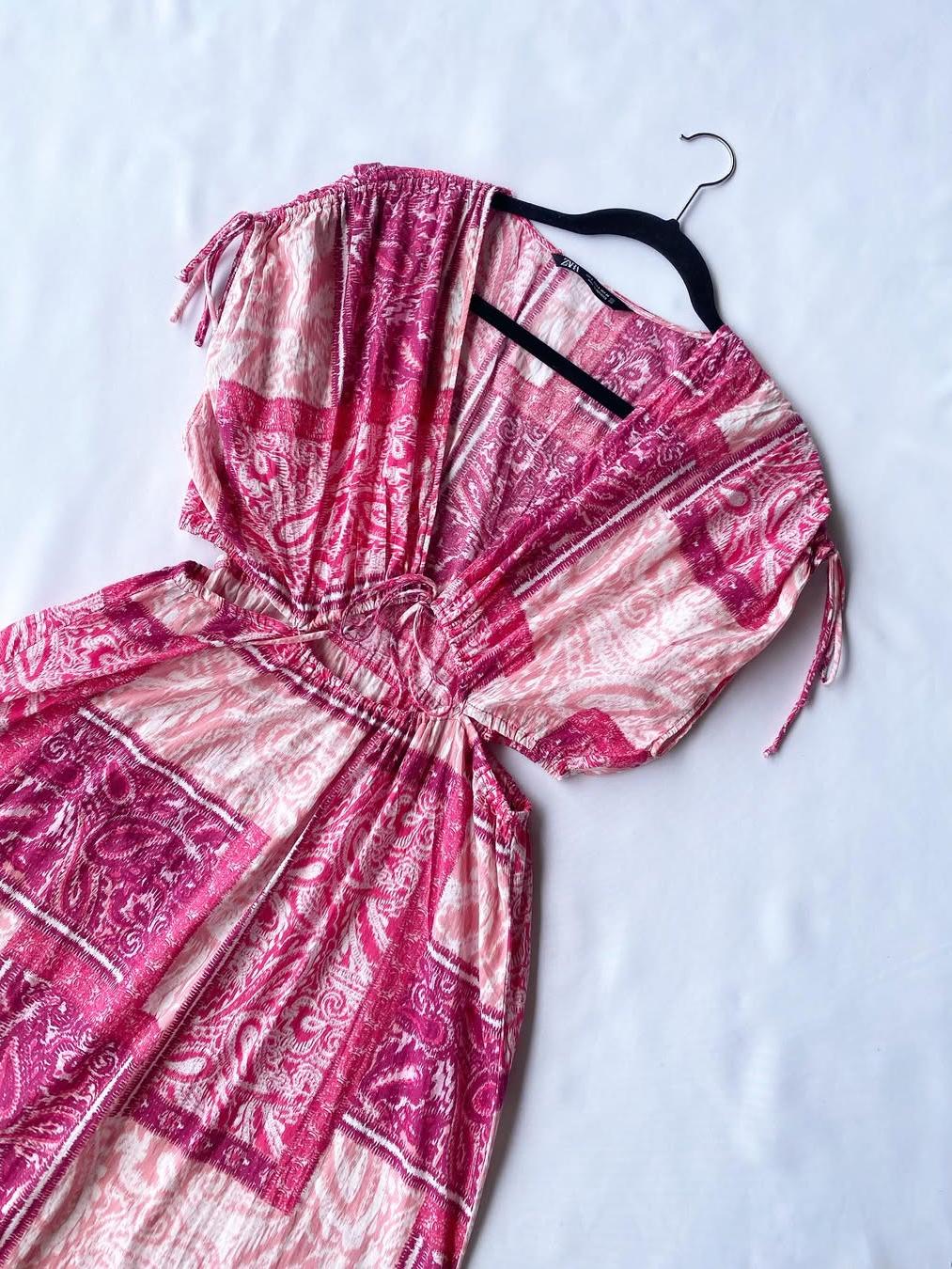 Vintage Print Clara Hollow Out Casual Sleeveless Maxi Dress