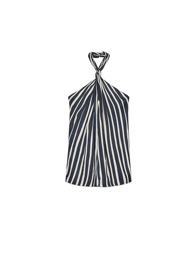 Striped Halterneck Top & Pants Coord Set