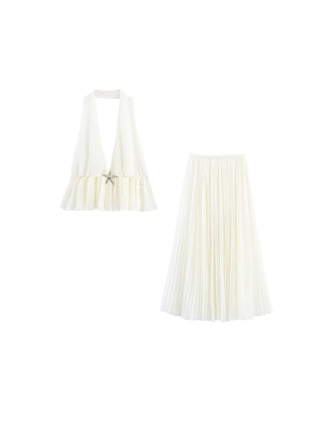 Halterneck Vest Top & Skirt Coord Set