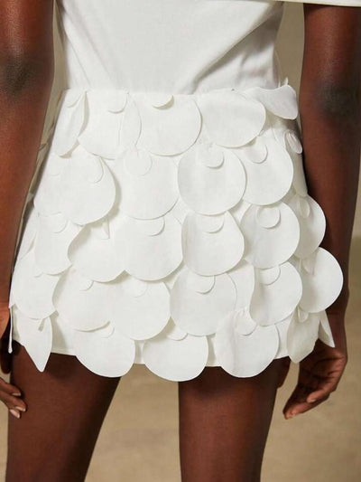 White Coin Mini Skirt