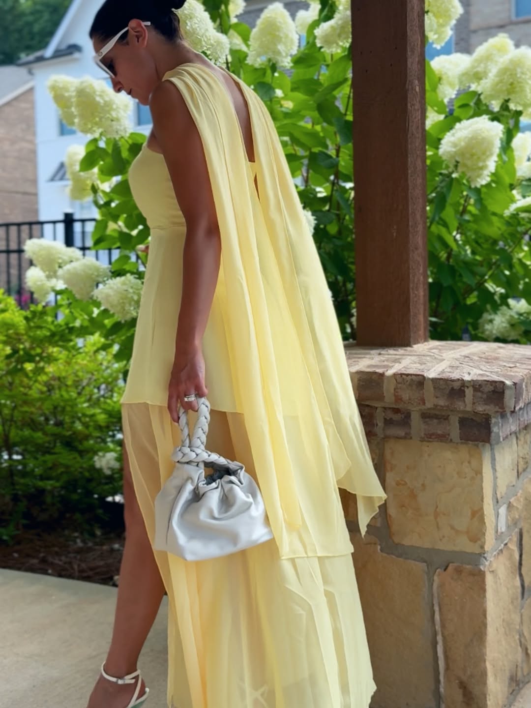 Sofia High Slit Asymmetric Tube Maxi Dress with Scarf