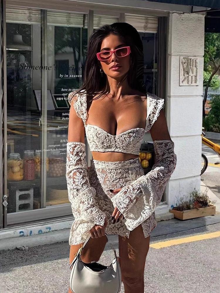 Sweetheart Neck Bralette & Mini Skirt Coord Set