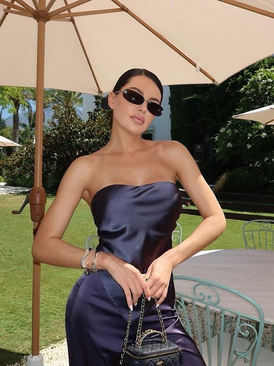 Bandeau Top & Wide Leg Pants Coord Set