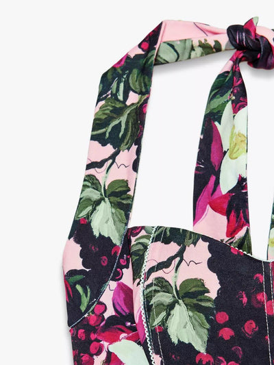 Floral Print Halterneck Bodysuit