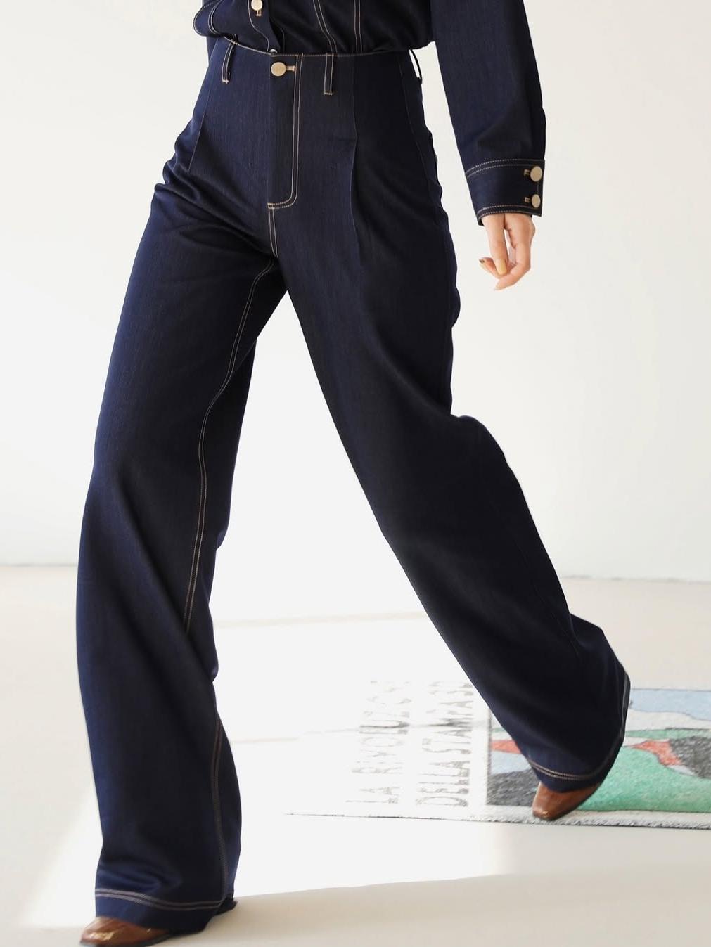 Soft retro denim shirt and pants Coord set