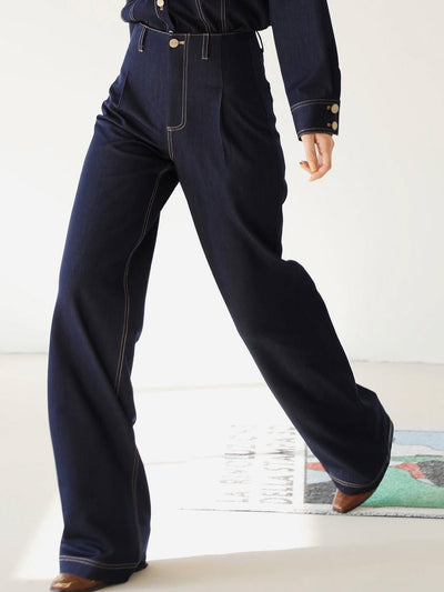 Soft retro denim shirt and pants Coord set