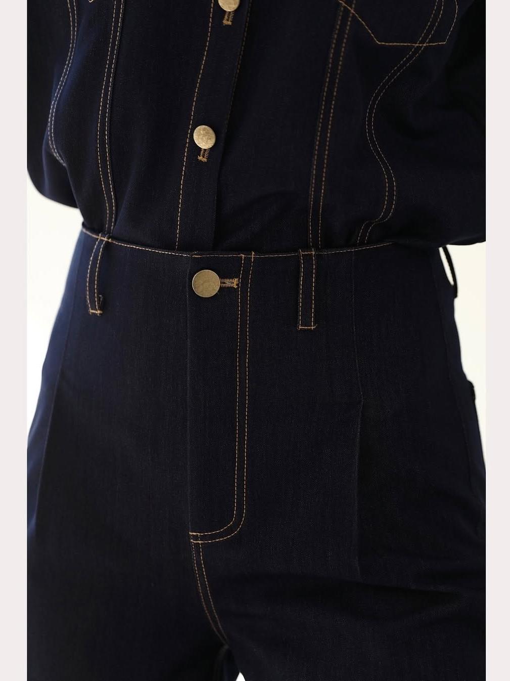 Soft retro denim shirt and pants Coord set