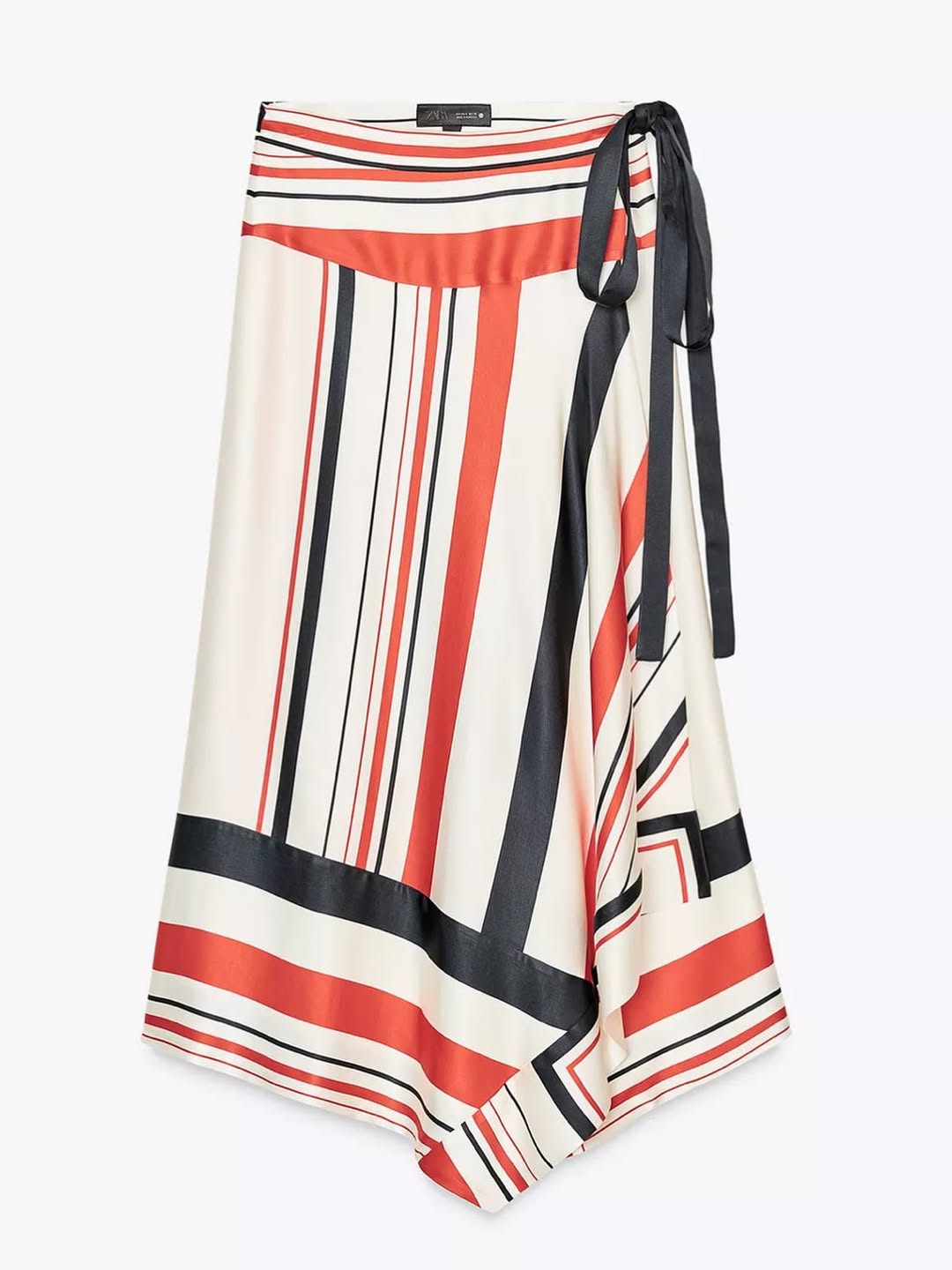 Striped Oblique One Shoulder Top & Wrap Skirt Coord Set