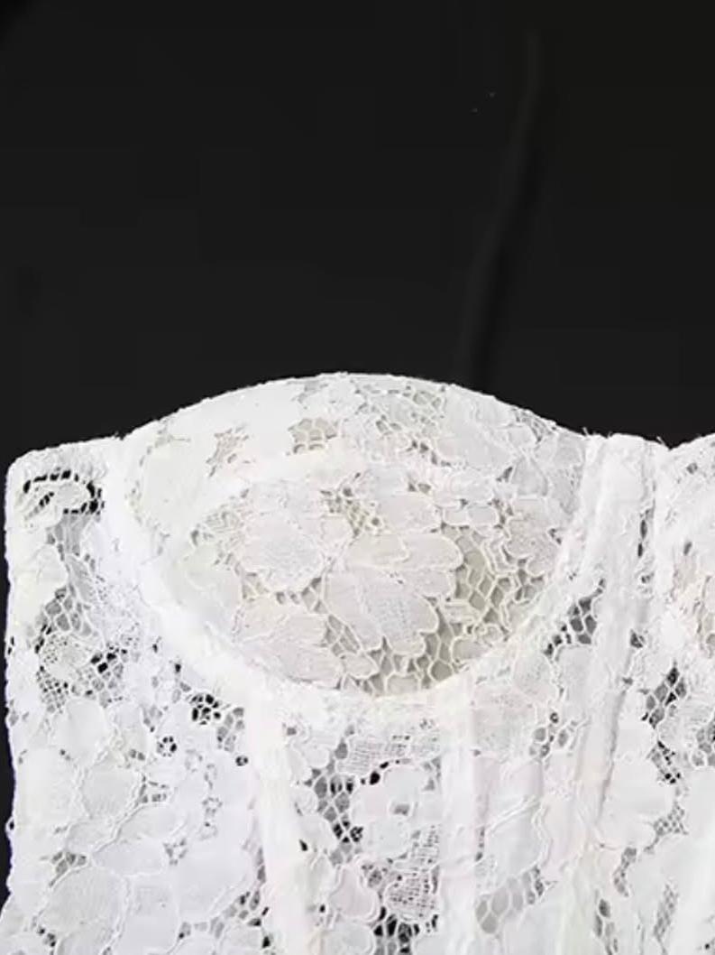 Bandeau Boning Corset Top & Skirt Coord Set