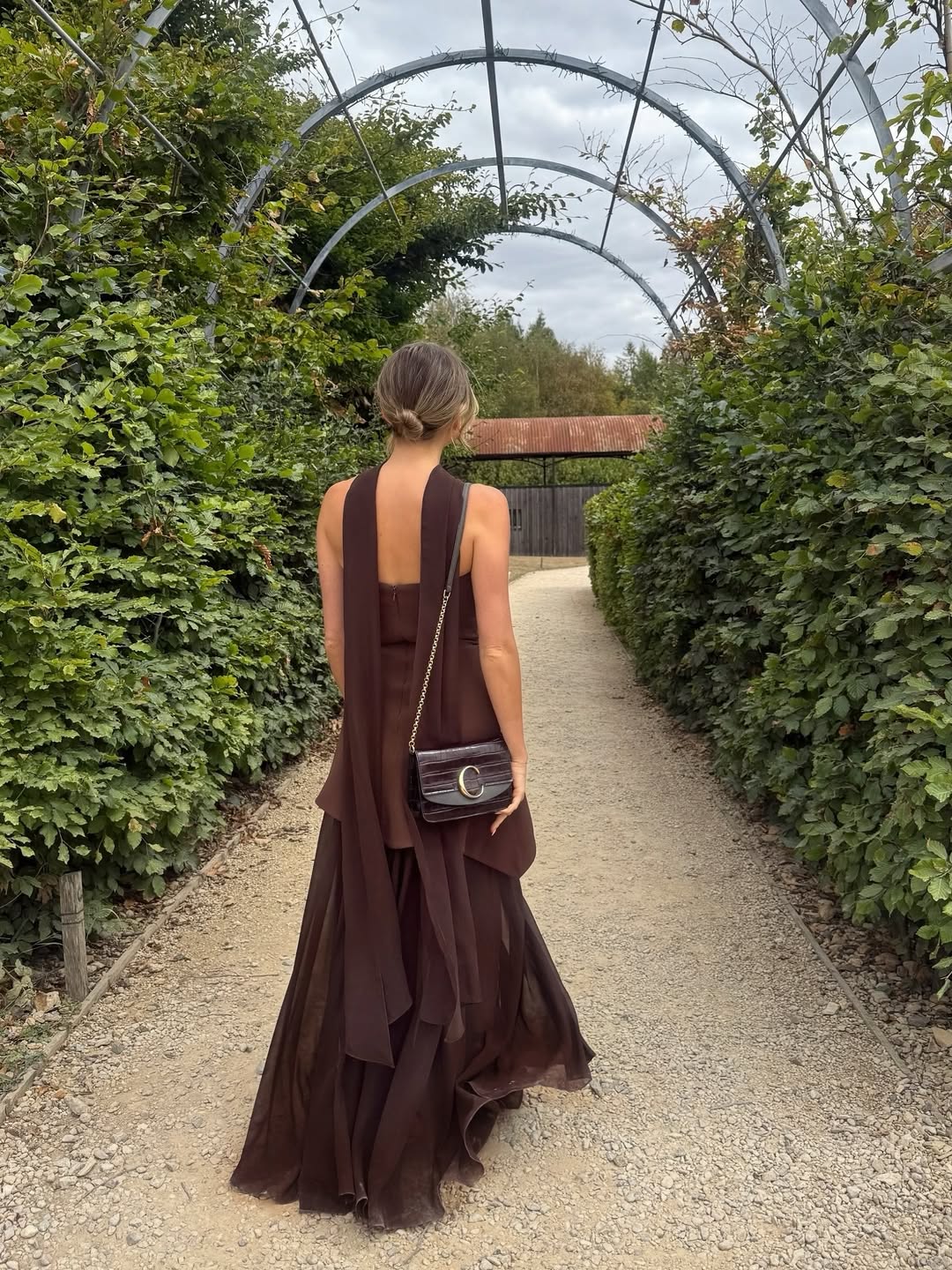 Sofia High Slit Asymmetric Tube Maxi Dress with Scarf