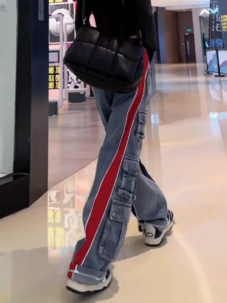 Truth Print Wide Leg Cargo Denim Pants