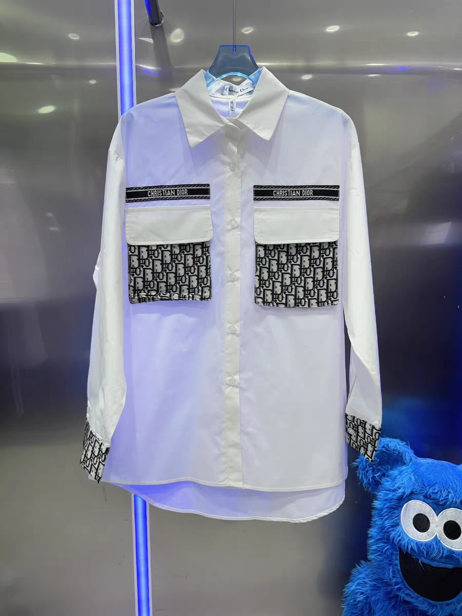 CD White  Print Oversized Fit Shirt