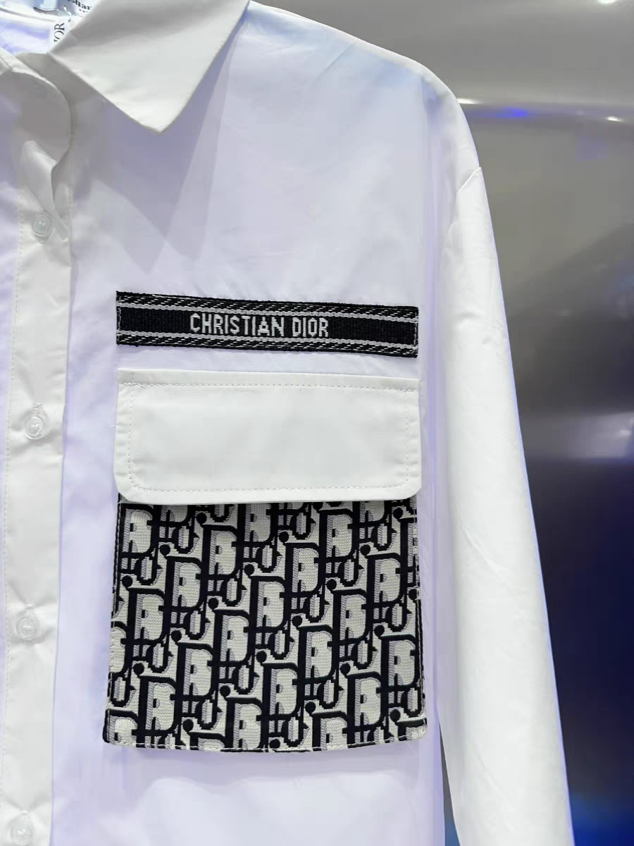 CD White  Print Oversized Fit Shirt