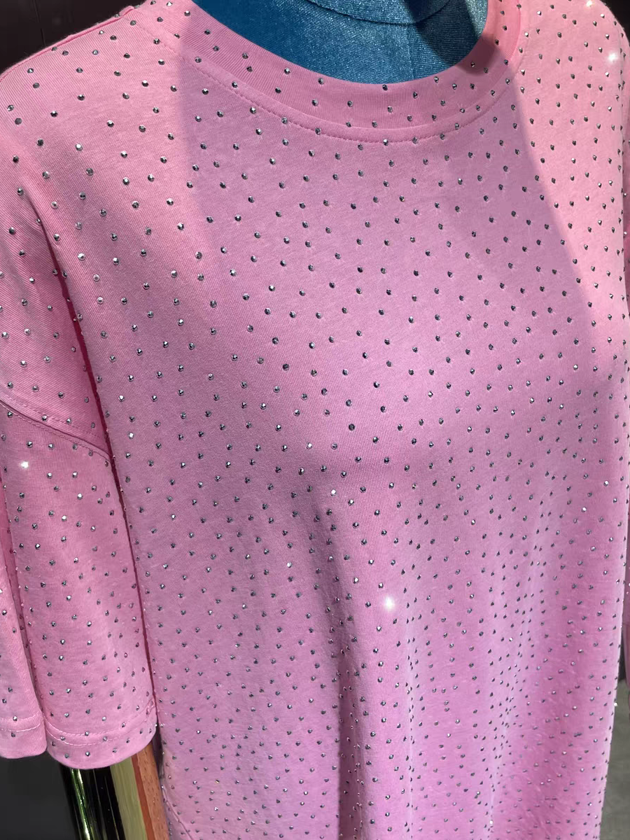 Rhinestone Studded Oversized T-Shirt