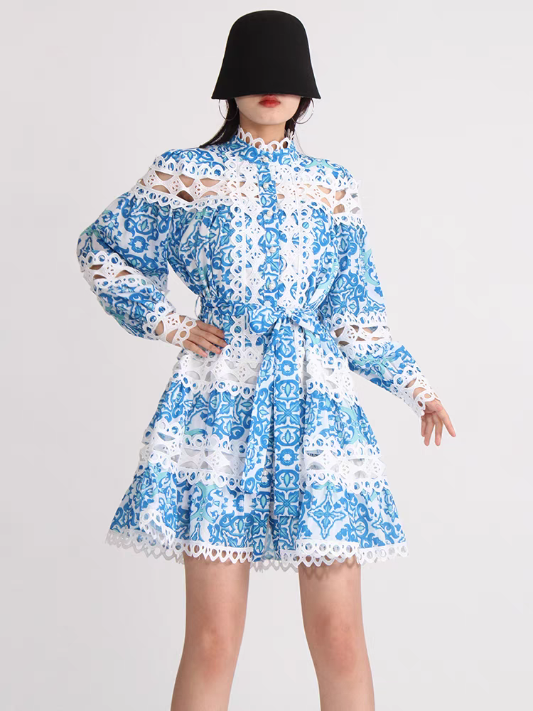 Hollow Out Crochet A Line Dress