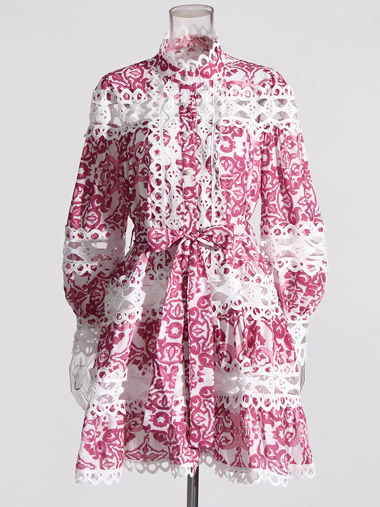 Hollow Out Crochet A Line Dress