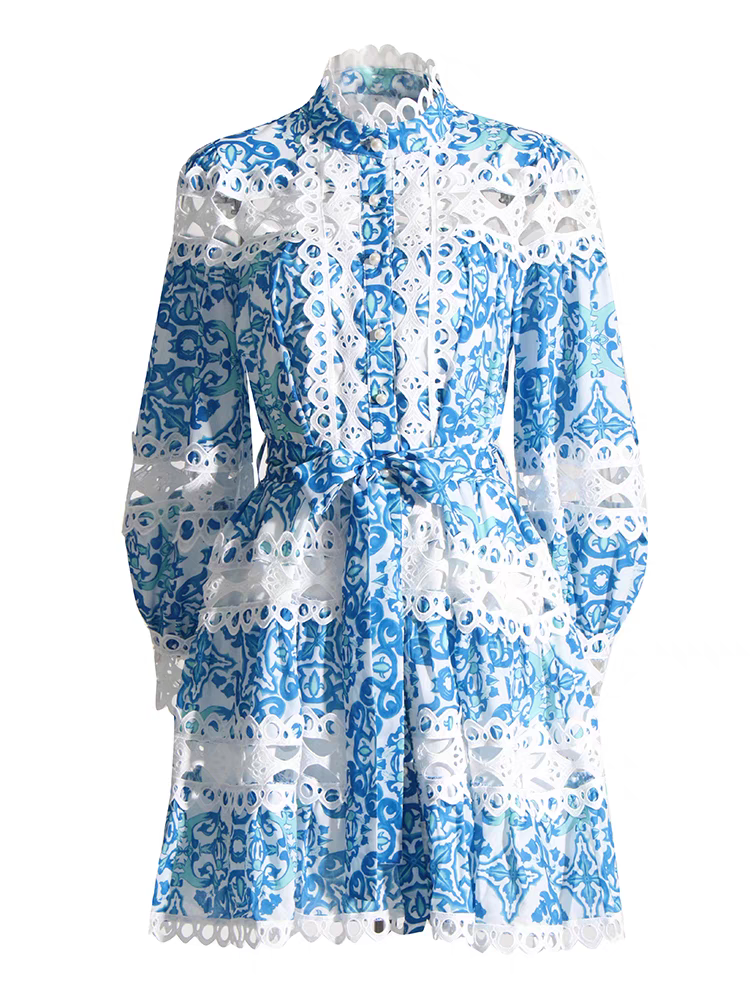 Hollow Out Crochet A Line Dress