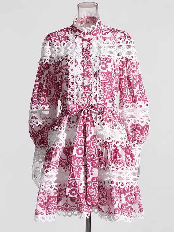 Hollow Out Crochet A Line Dress