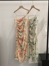 Floral Print Ruched Midi Dress