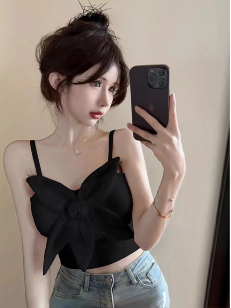 3D Flower Applique Brallete Top