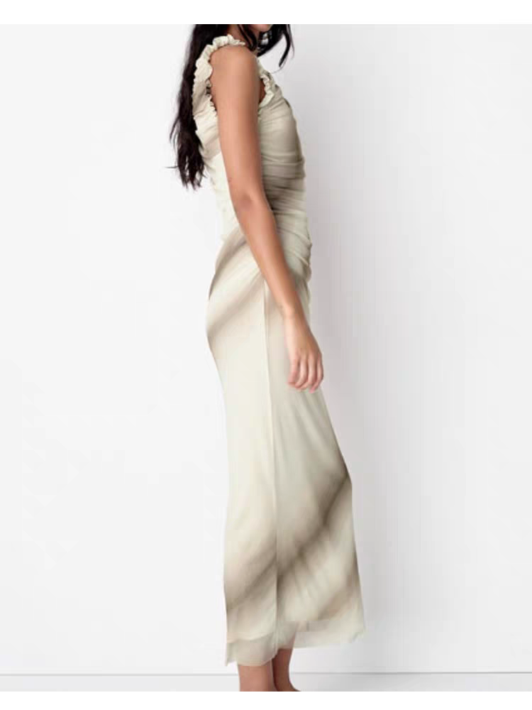 Tie & Dye Print Sleeveless Dress