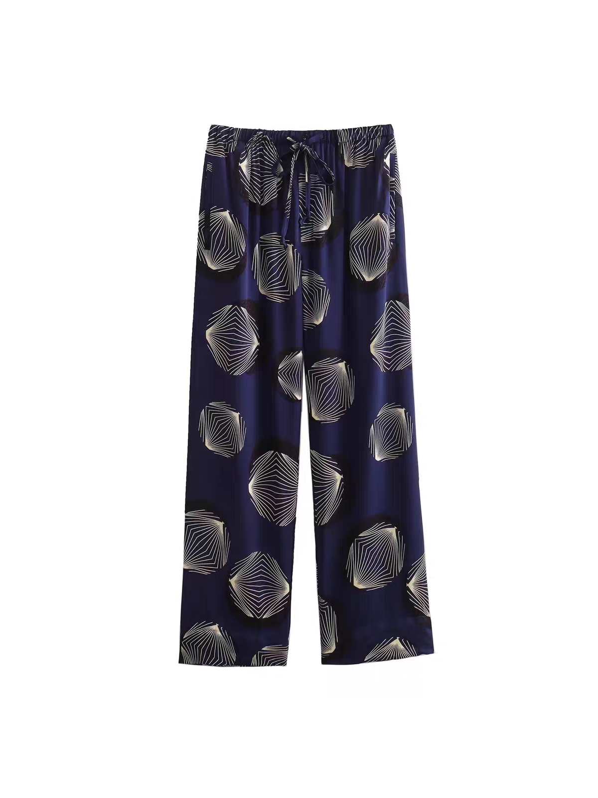 Abstract Print Quarter Sleeves Shirt & Pants Coord Set