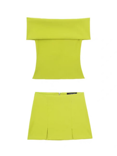 Off Shoulder Top & Skirt Coord Set