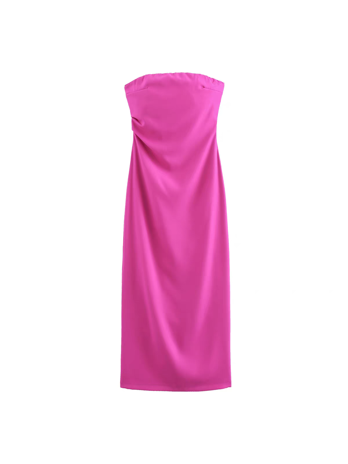 Solid Bandeau Tube Maxi Dress