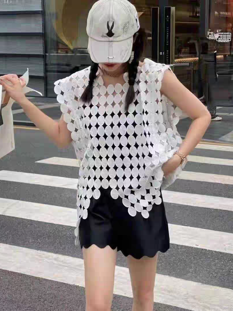 Coin Hollow CutOut Pattern Top