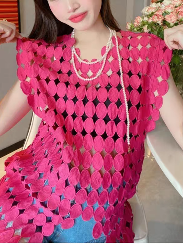 Coin Hollow CutOut Pattern Top