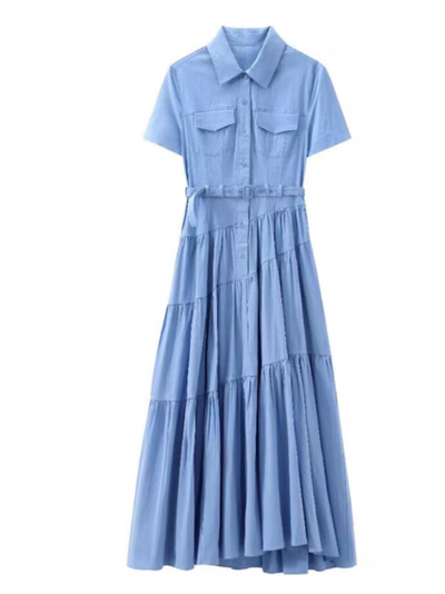 Button Down Collared Maxi Dress