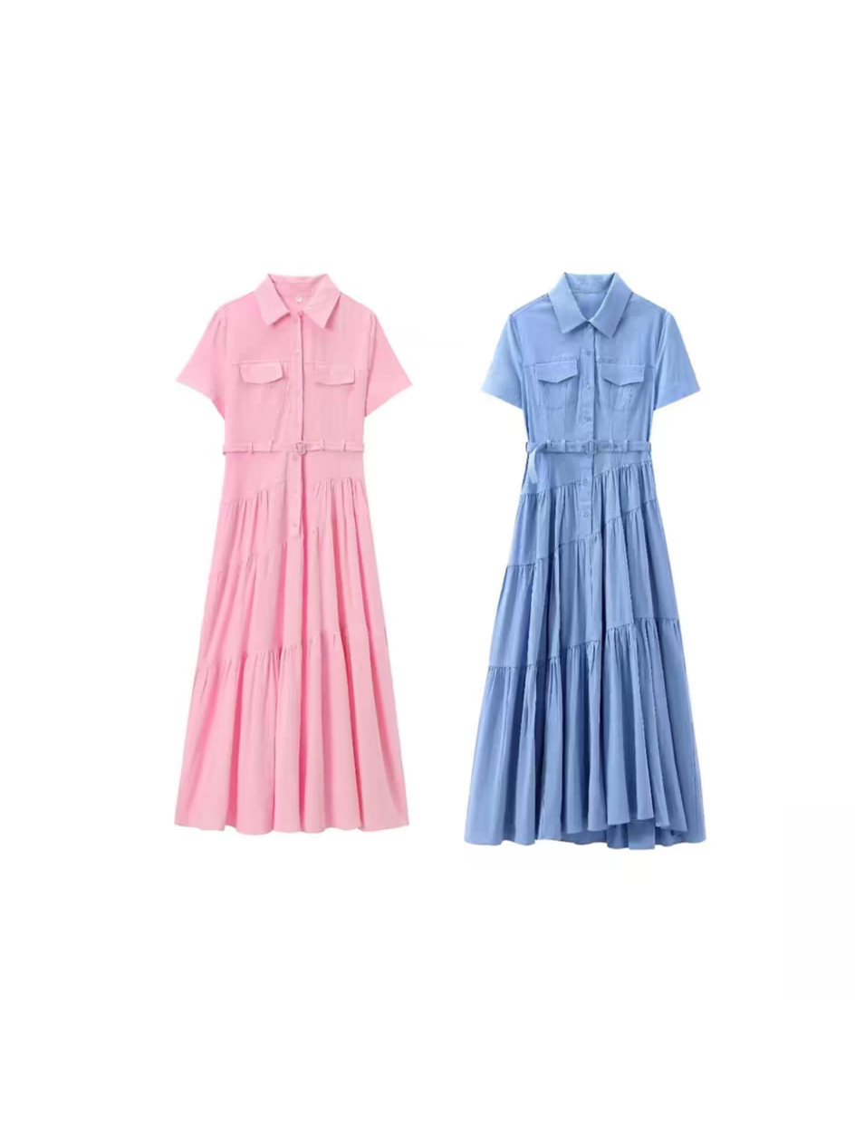 Button Down Collared Maxi Dress