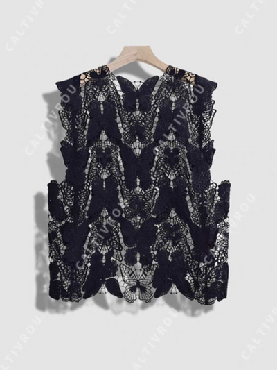 Butterfly Hollow CutOut Pattern Top