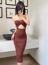 Sula Halterneck Hollow Out Cutout Slit Dress