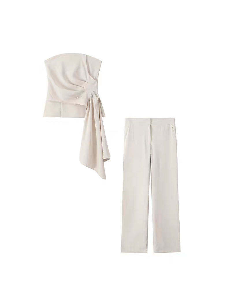 Nona Asymmetric Tube Top & Pant Coord Set