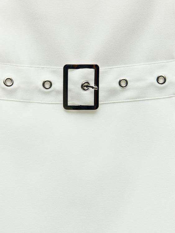 Sleeveless Short Dress With Belt