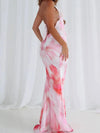 Halterneck Tie-Dye Backless Lace Maxi Dress