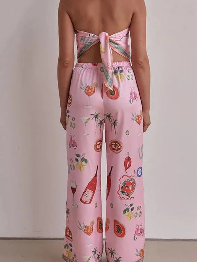 Costa Rica Bandana Tube Top & Pants Coord Set