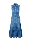 Denim Sleeveless Pocket Long Midi Dress