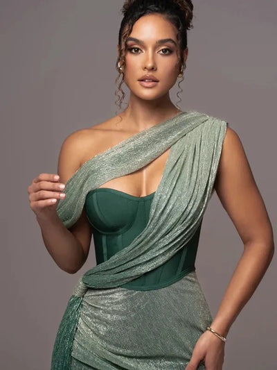 Draped Shimmery Corset Dress