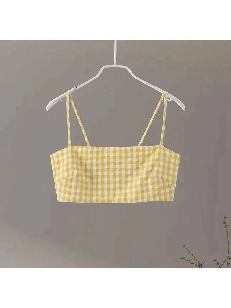 Gingham Print Cami Top & Skirt Coord Set
