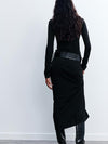 High Neck Maxi Dress With Belt