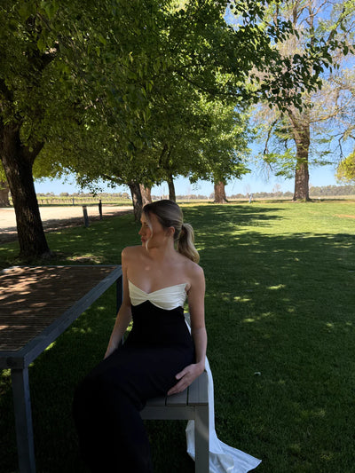 Sweetheart Neck Tube Bow Tie Back Maxi Dress