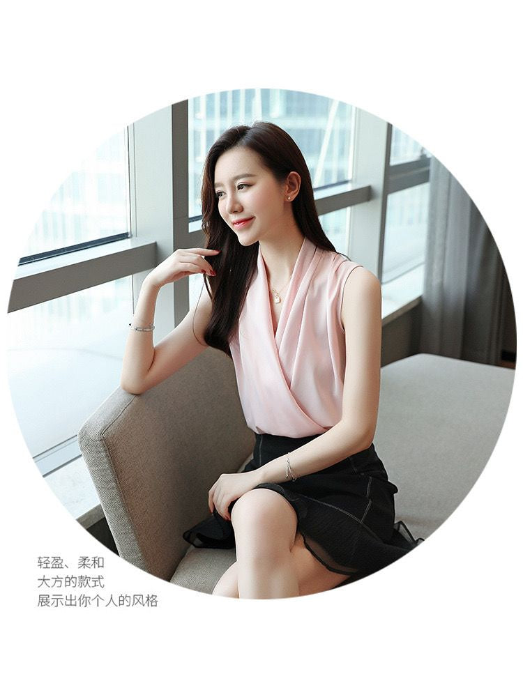 Turtle neck Sleeveless Satin Top