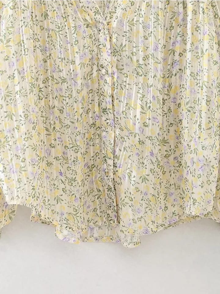 Floral Print Chiffon Shirt