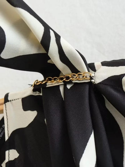 Black Floral Print Top & Skirts Coord Set